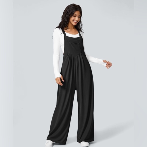 HALARA Adjustable Strap Button Multiple Pockets Waffle Casual Overalls Size M - Picture 1 of 10